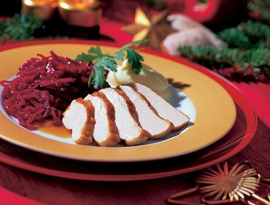 154 Pute Kartoffelpueree Baby-Pute mit Kartoffelpüree und Rotkraut - BCM Diät Rezepte.at