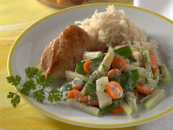 58 Fruehlingsgemueseragout Frühlingsgemüseragout mit Hähnchenbrust - BCM Diät Rezepte.at