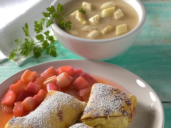 83 Spargelsuppe Palatschinken Spargelsuppe, Topfenpalatschinken mit Rhabarber - BCM Diät Rezepte.at