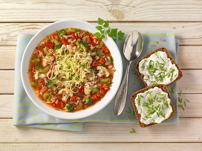 Gemüsesuppe mit Reis