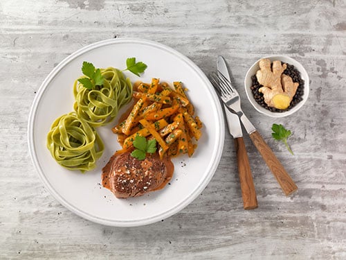 Rinderfilet mit karamellisierter Steckrübe