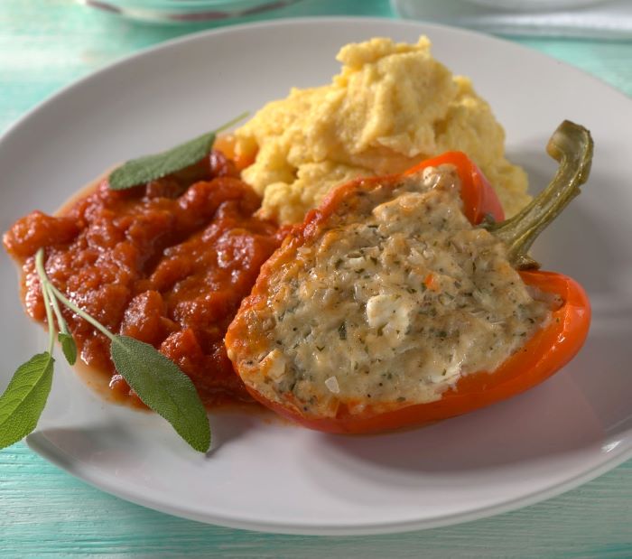 Gefüllte Paprikaschote mit Schafskäse – Precon Rezepte